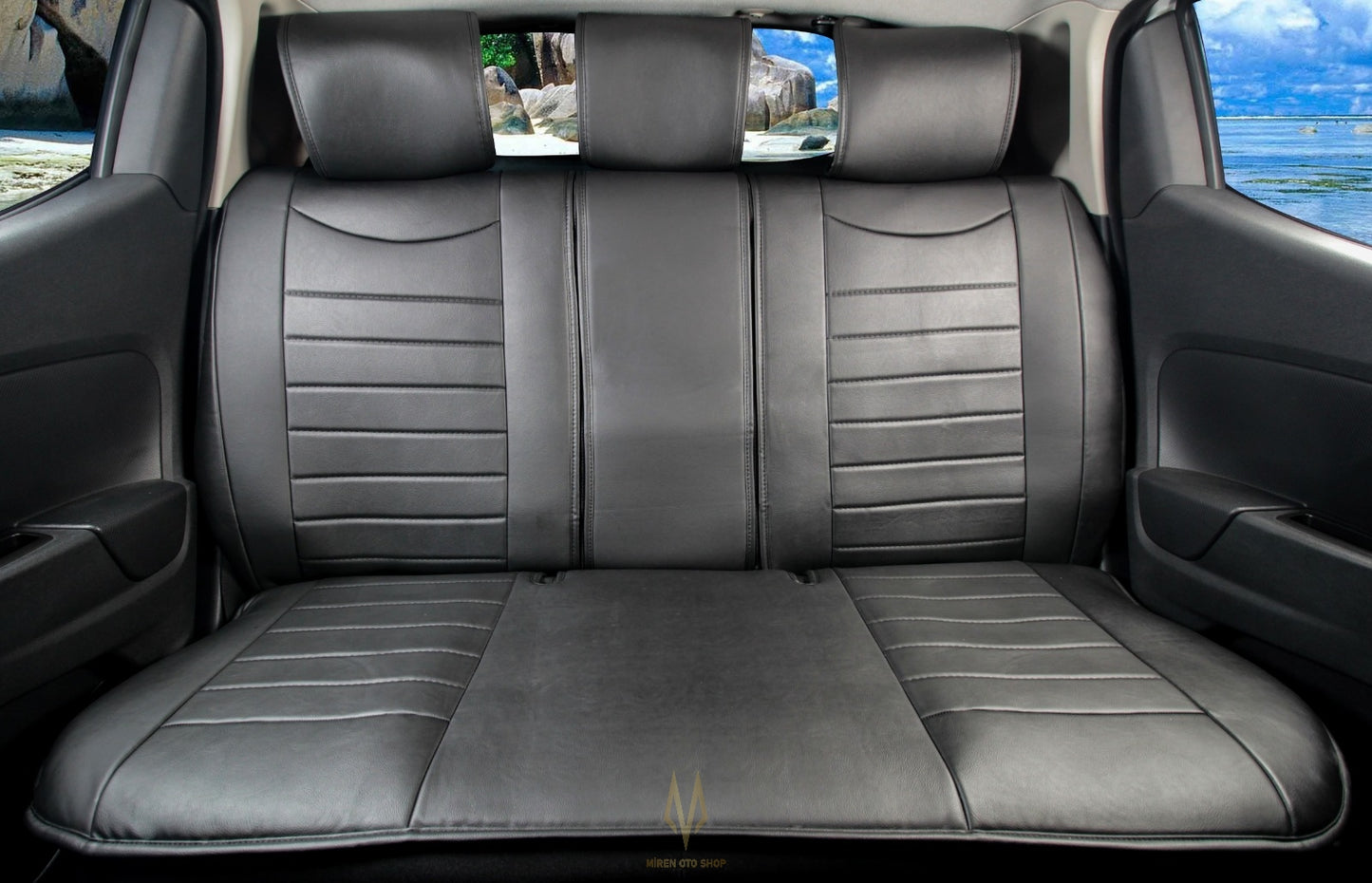 Elite Black Leather Car Seat Cover
